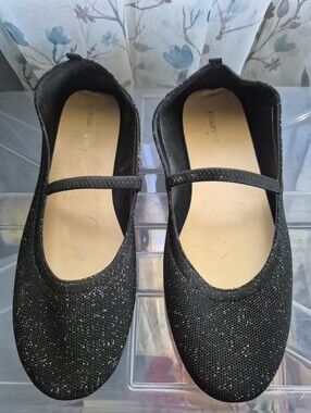 Black Sparkle Mary Jane Flats - Unbranded